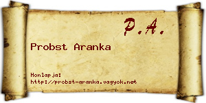 Probst Aranka névjegykártya